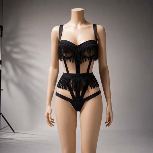 Midnight Tassel Harness Set