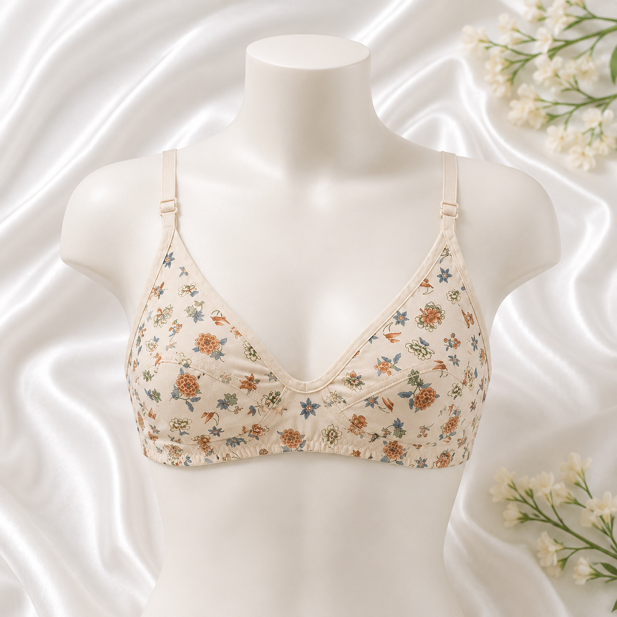 Floral Bloom Malai Comfort Bra | Soft Stretchable Bra